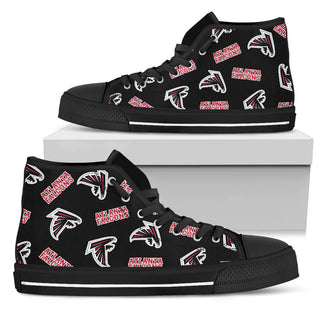 Script Logo Pattern Atlanta Falcons High Top Shoes