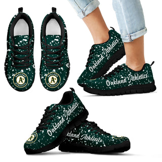 Christmas Snowing Incredible Pattern Oakland Athletics Sneakers