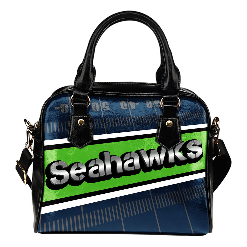 Seattle Seahawks Silver Name Colorful Shoulder Handbags