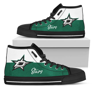 Divided Colours Stunning Logo Dallas Stars High Top Shoes