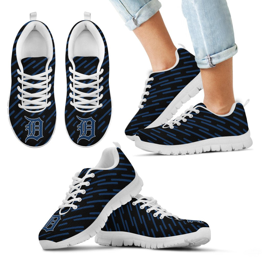 Marvelous Striped Stunning Logo Detroit Tigers Sneakers
