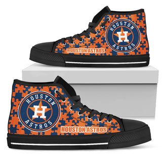 Puzzle Logo With Houston Astros High Top Shoes