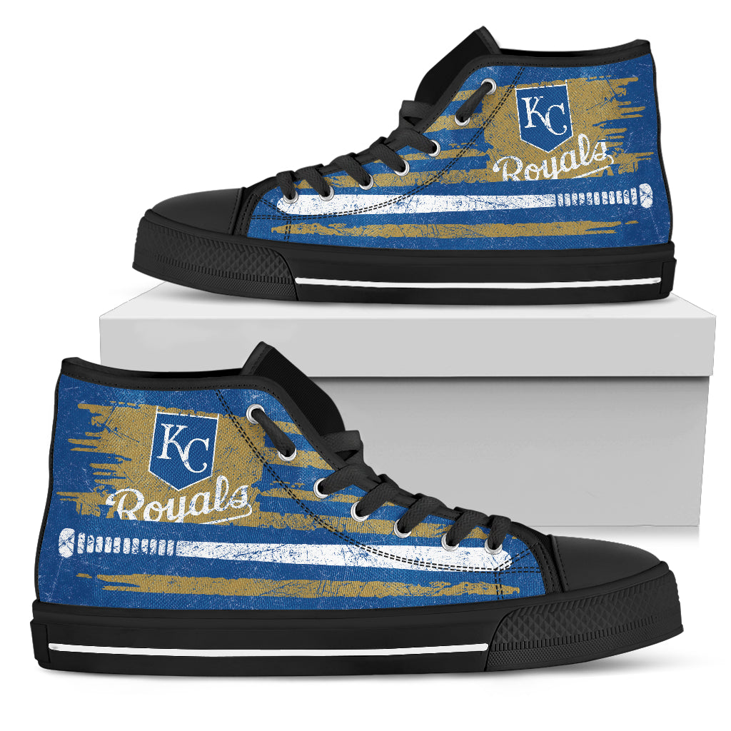 American Flag Vintage Baseball Kansas City Royals High Top Shoes