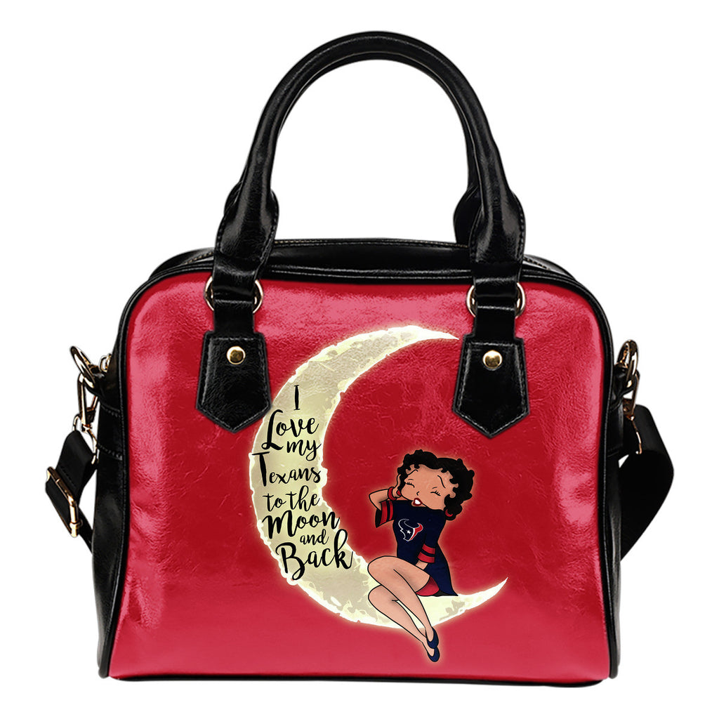 I Love My Houston Texans To The Moon And Back Shoulder Handbags - Best Funny Store