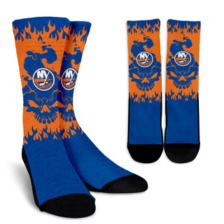 New York Islanders Colorful Skull Socks