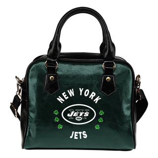 Central Beautiful Logo Circle Lucky Leaf New York Jets Shoulder Handbags