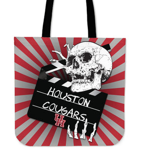 Clapper Film Skull Houston Cougars Tote Bags