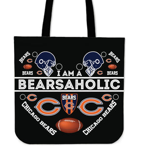 I Am A Bearsaholic Chicago Bears Tote Bags