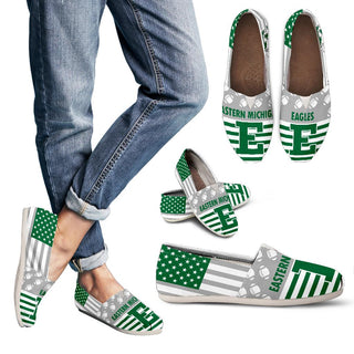 American Flag Eastern Michigan Eagles Casual Shoes