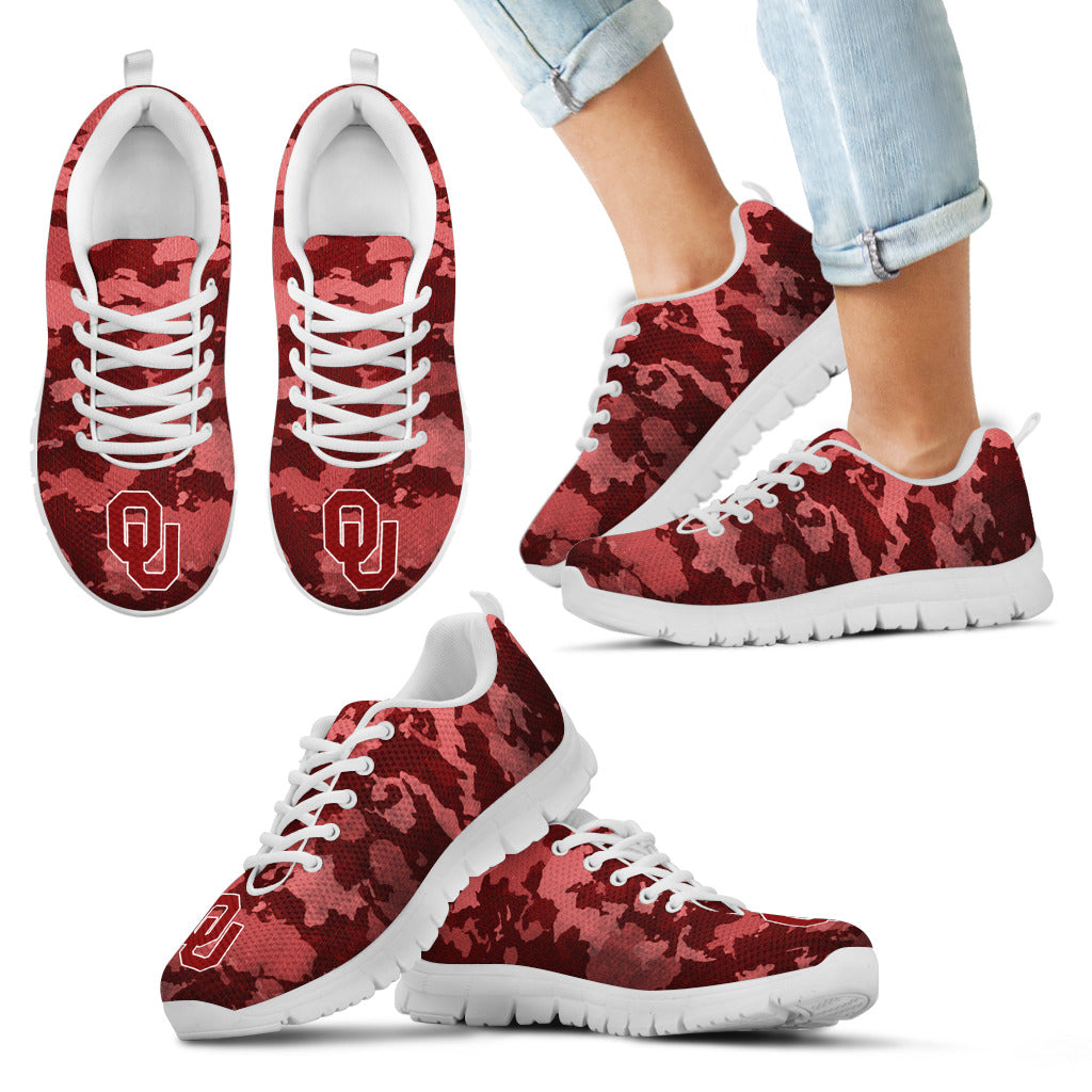 Arches Top Fabulous Camouflage Background Oklahoma Sooners Sneakers