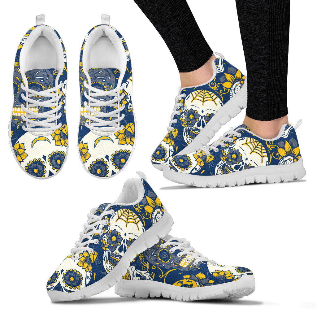 Los Angeles Chargers Colorful Sugar Skull Sneakers
