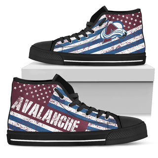America Flag Italic Vintage Style Colorado Avalanche High Top Shoes