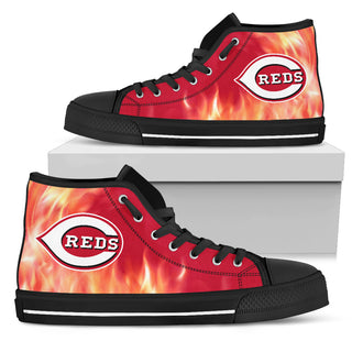 Fighting Like Fire Cincinnati Reds High Top Shoes