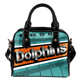 Miami Dolphins Silver Name Colorful Shoulder Handbags
