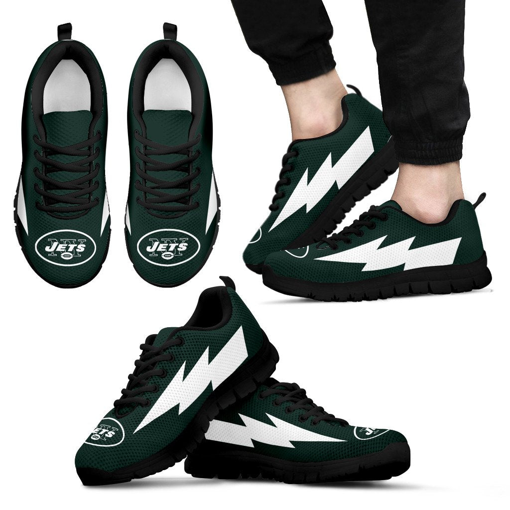 Colorful Style New York Jets Sneakers Thunder Lightning Amazing Logo