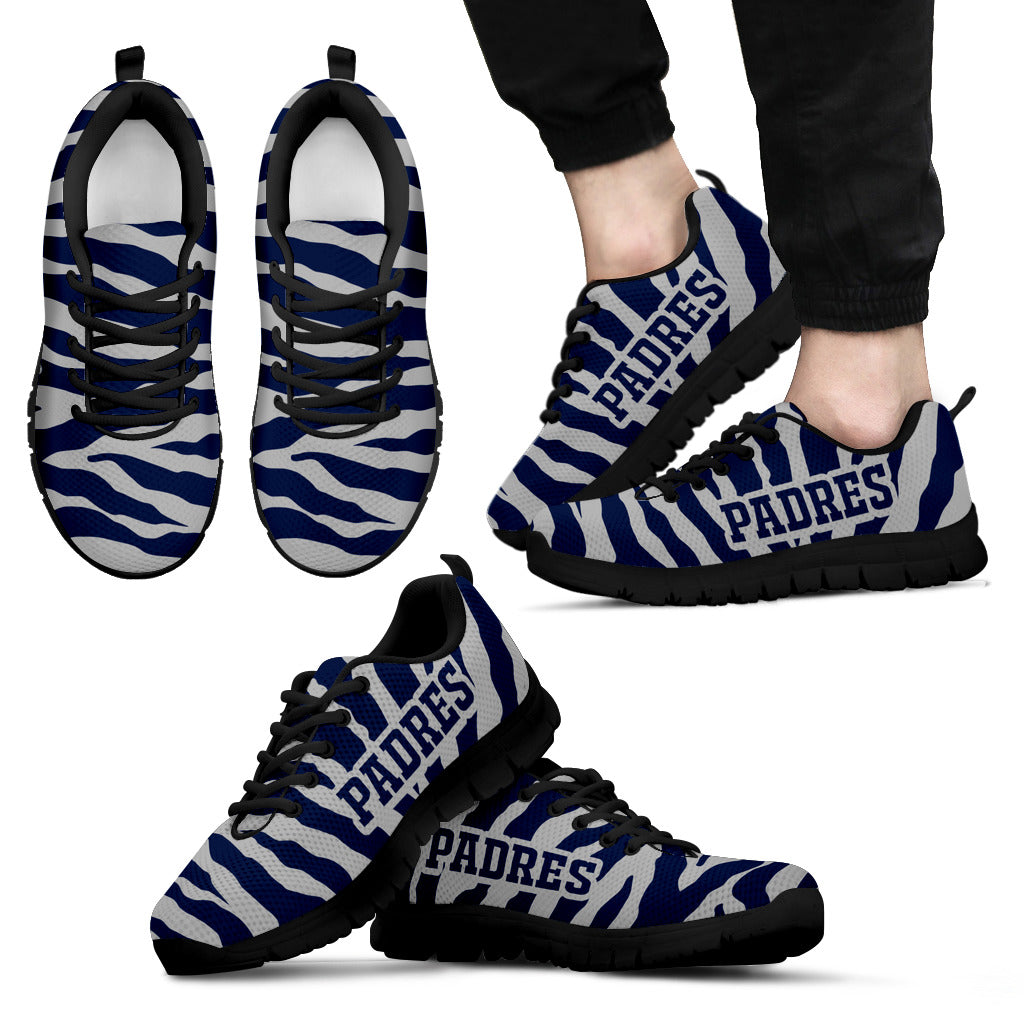 Tiger Skin Stripes Pattern Print San Diego Padres Sneakers
