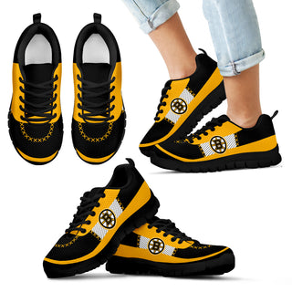 Cross Thread Seamless Beautiful Logo Boston Bruins Sneakers