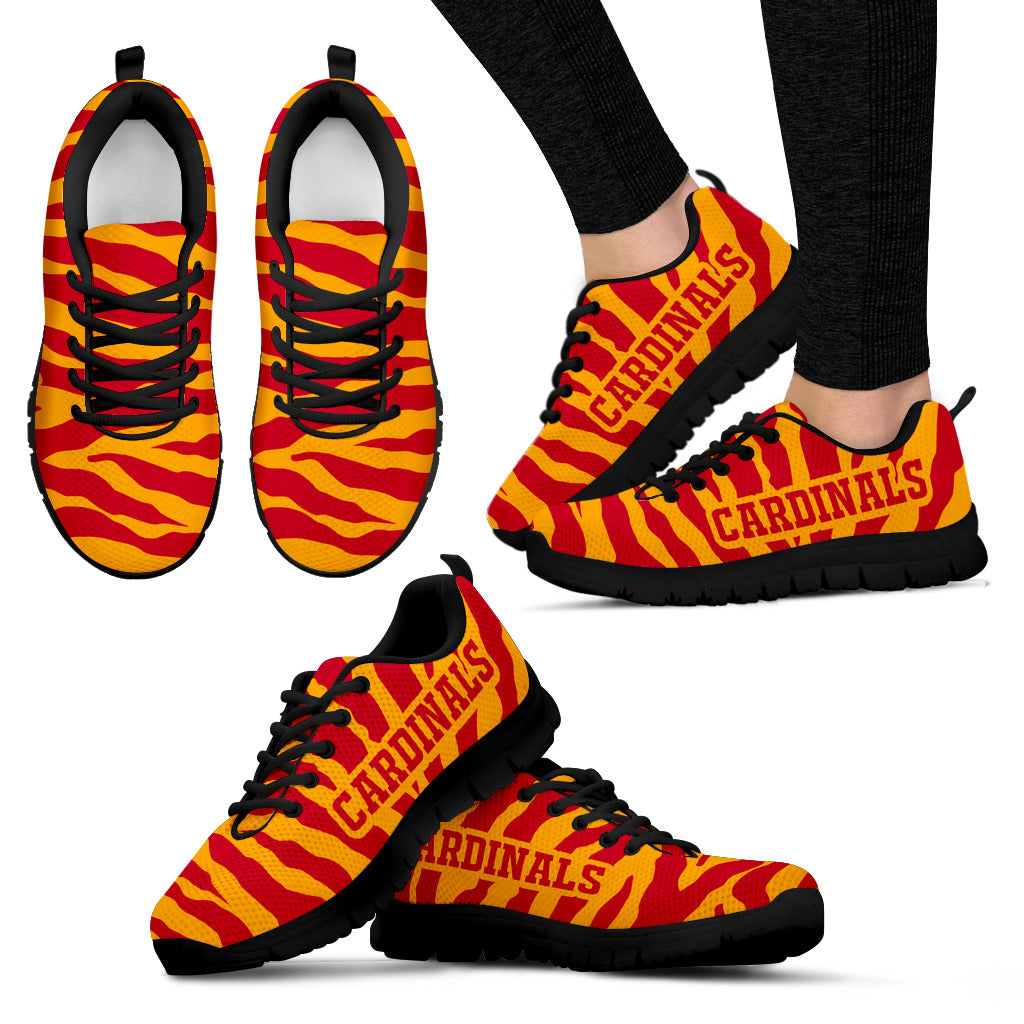 Tiger Skin Stripes Pattern Print Louisville Cardinals Sneakers
