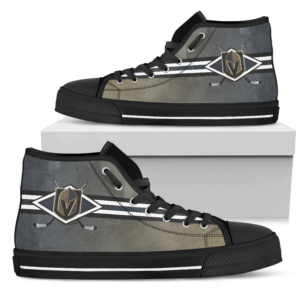 Double Stick Check Vegas Golden Knights High Top Shoes