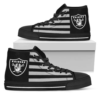 American Flag Oakland Raiders High Top Shoes