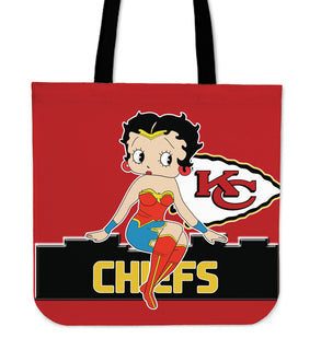 Wonder Betty Boop Kansas City Chiefs Tote Bags