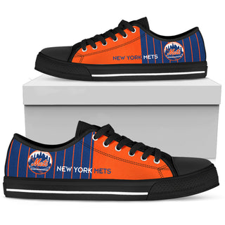 Simple Design Vertical Stripes New York Mets Low Top Shoes
