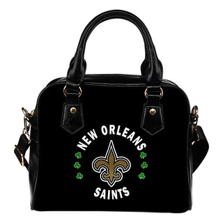 Central Beautiful Logo Circle Lucky Leaf New Orleans Saints Shoulder Handbags