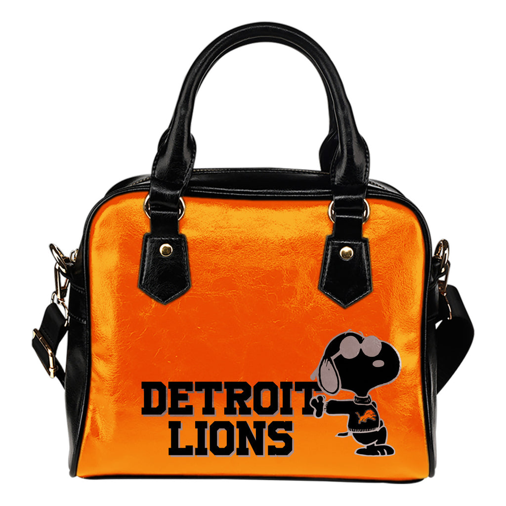 Detroit Lions Cool Sunglasses Snoopy Shoulder Handbags Women Purse