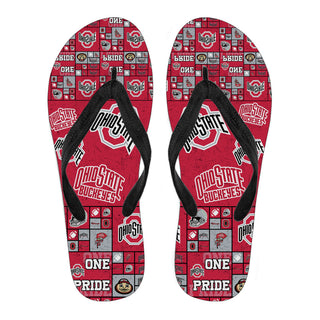 Pride Flag Ohio State Buckeyes Flip Flops