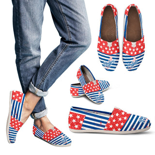 Star Stripers America Flag Los Angeles Dodgers Women Casual Shoes