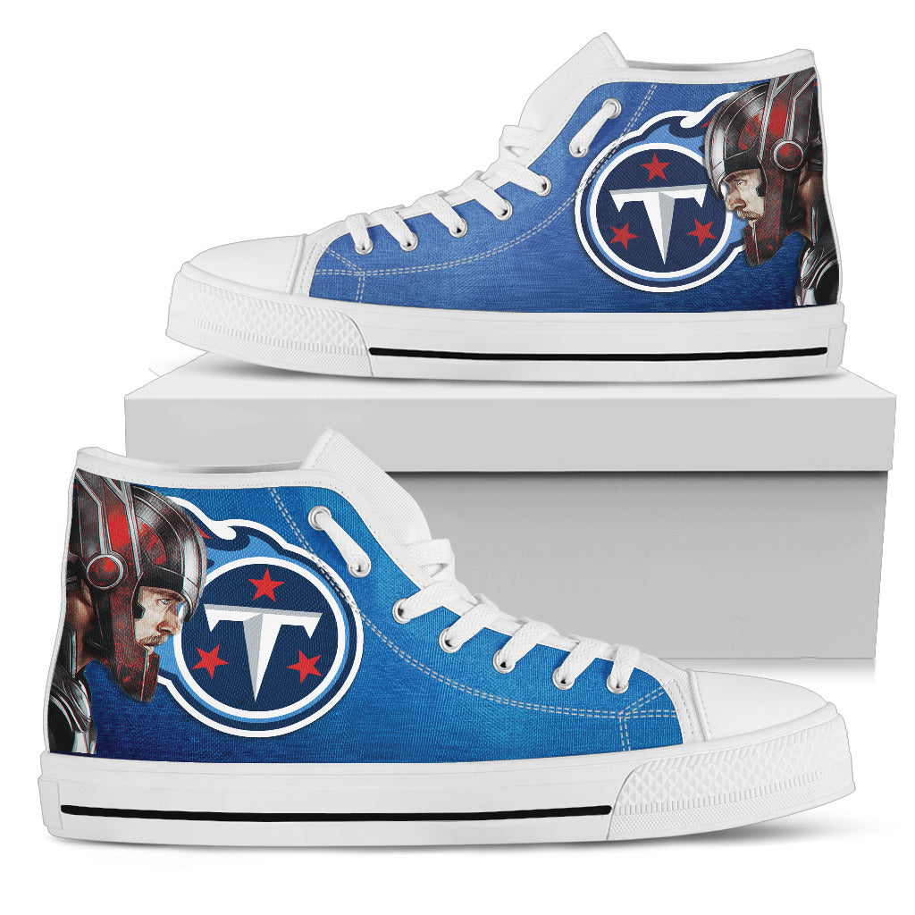 Thor Head Beside Tennessee Titans High Top Shoes
