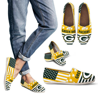 American Flag Green Bay Packers Casual Shoes