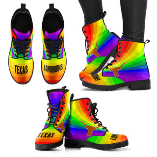 Colorful Rainbow Texas Longhorns Boots