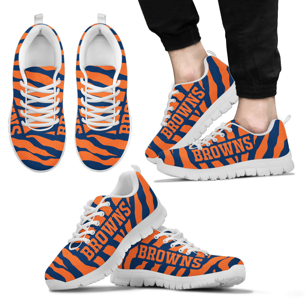Tiger Skin Stripes Pattern Print Denver Broncos Sneakers
