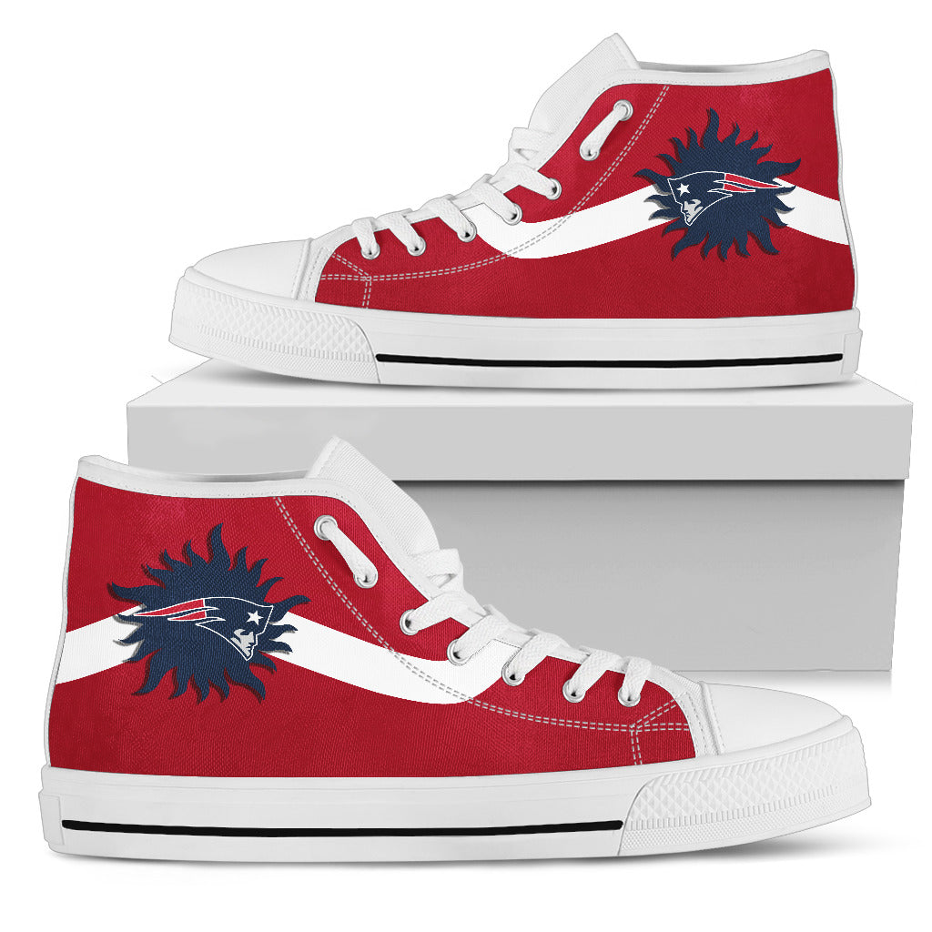 Simple Van Sun Flame New England Patriots High Top Shoes