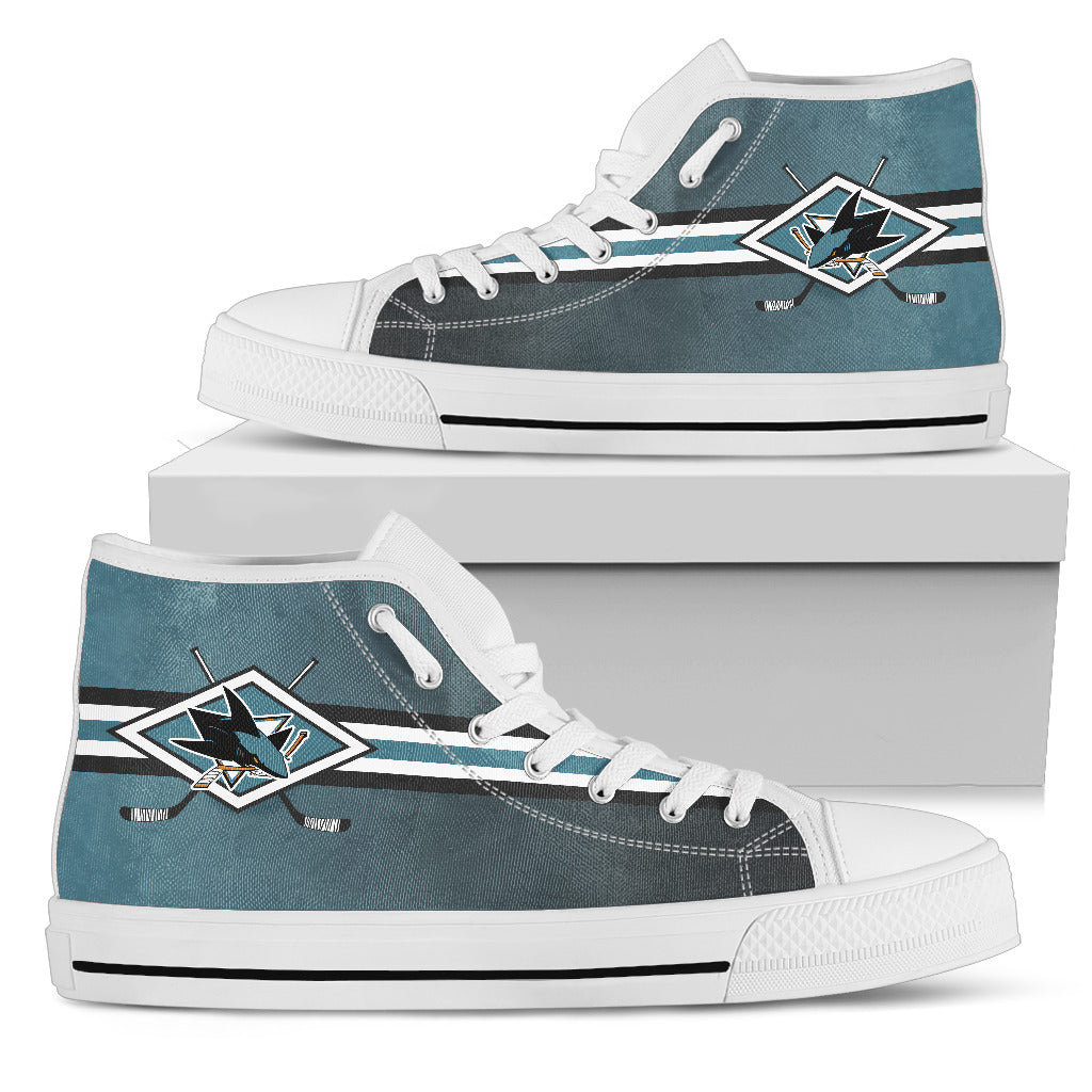 Double Stick Check  San Jose Sharks High Top Shoes