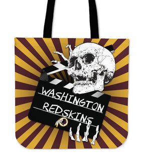 Clapper Film Skull Washington Redskins Tote Bags