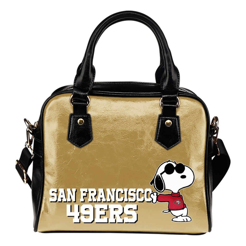 San Francisco 49ers Cool Sunglasses Snoopy Shoulder Handbags Women Purse