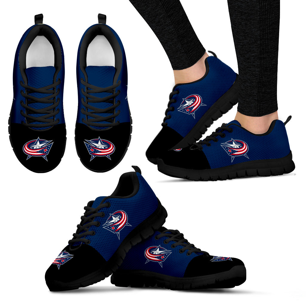 Two Colors Aparted Columbus Blue Jackets Sneakers