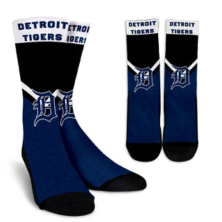 Ideal Fashion Curved Great Logo Detroit Tigers Crew Socks