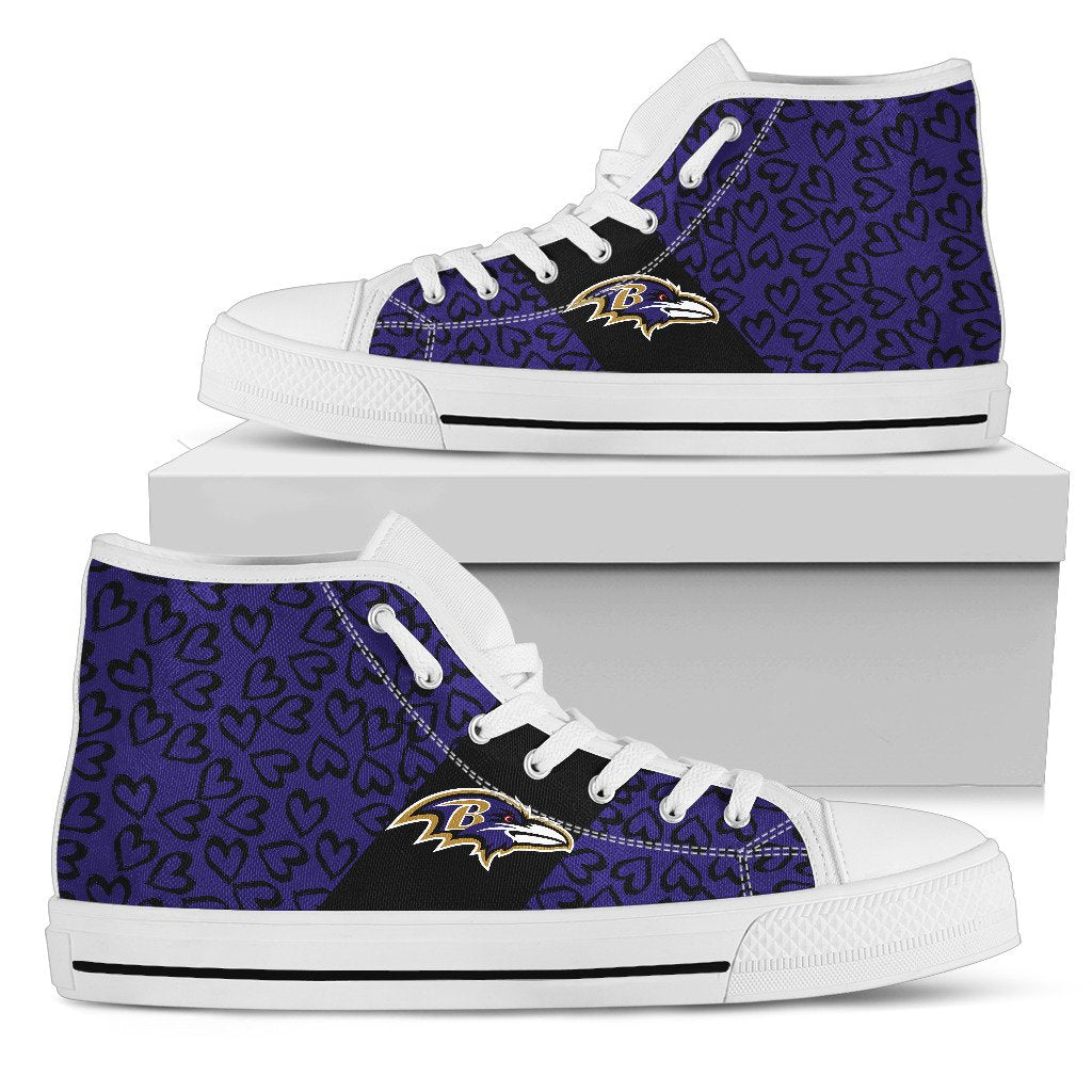 Perfect Cross Color Absolutely Nice Baltimore Ravens High Top Shoes