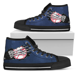 Scratch Of The Wolf New York Yankees High Top Shoes