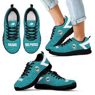 Pattern Logo Slide In Line Miami Dolphins Sneakers