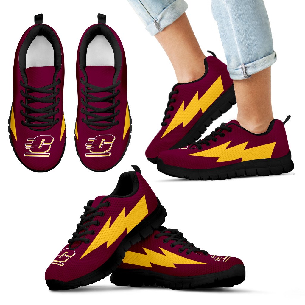 Thunder Lightning Amazing Pictures Pretty Logo Central Michigan Chippewas Sneakers