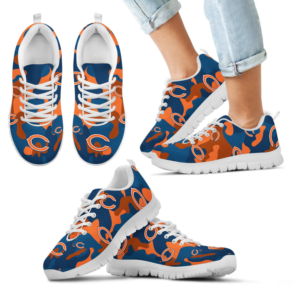 Chicago Bears Cotton Camouflage Fabric Military Solider Style Sneakers