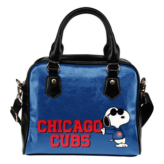 Chicago Cubs Cool Sunglasses Snoopy Shoulder Handbags Women Purse