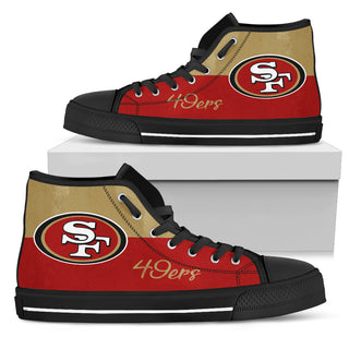 Divided Colours Stunning Logo San Francisco 49ers High Top Shoes