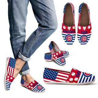 American Flag Chicago Cubs Casual Shoes