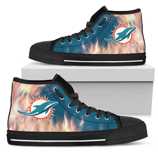 Fighting Like Fire Miami Dolphins High Top Shoes