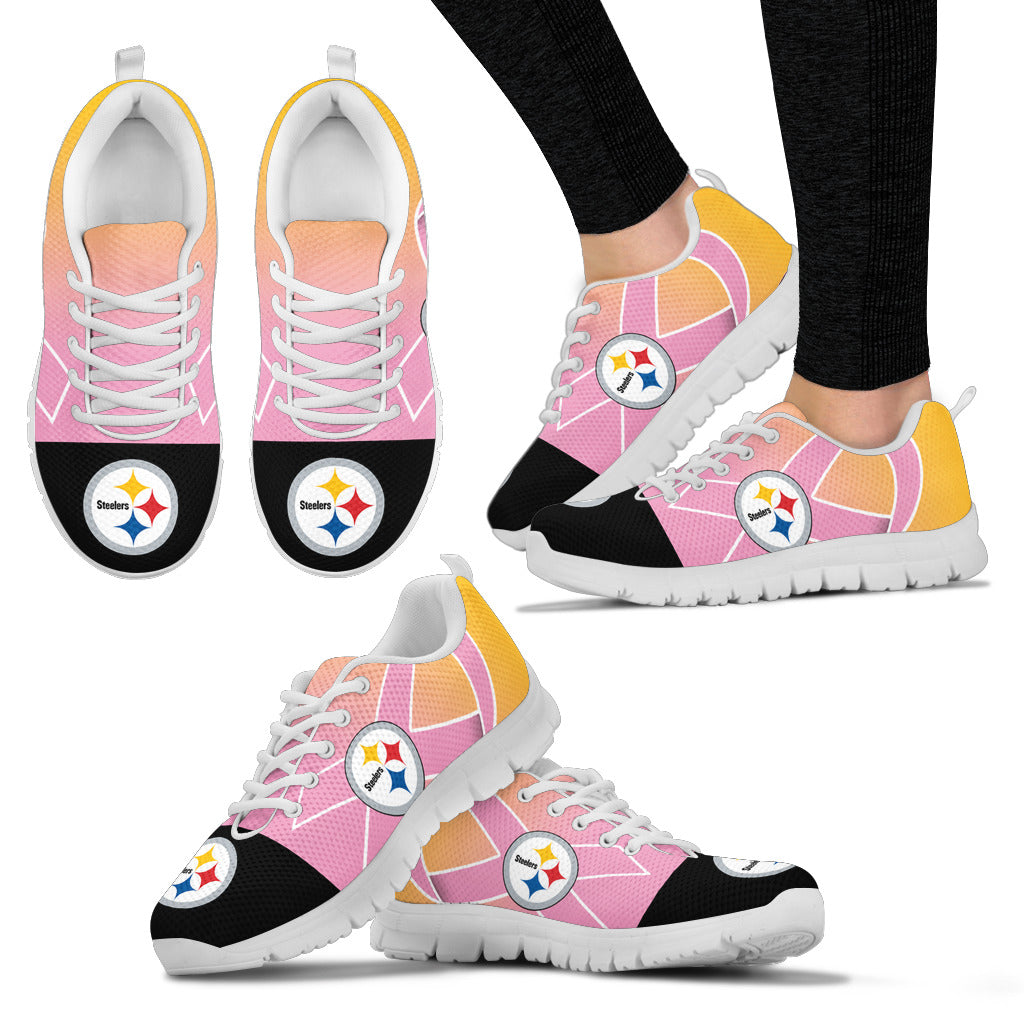 Pittsburgh Steelers Cancer Pink Ribbon Sneakers